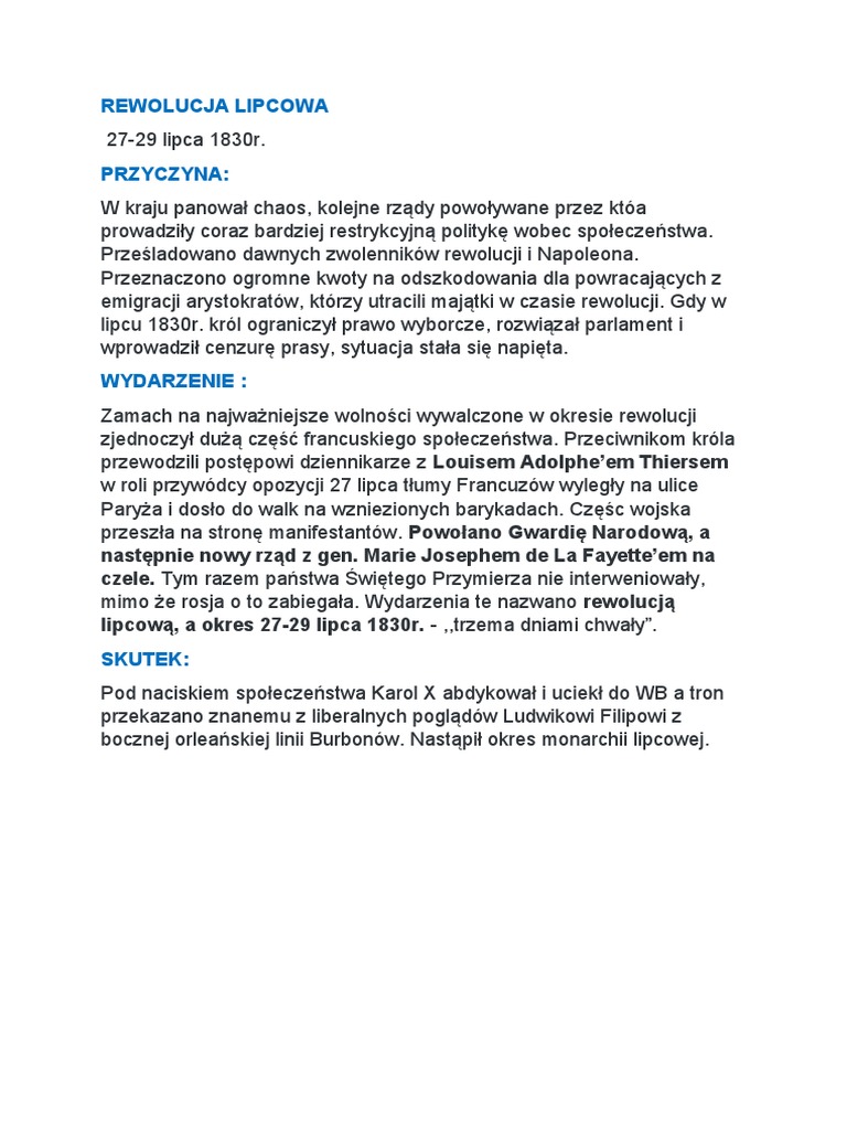 Rewolucja Lipcowa PDF
