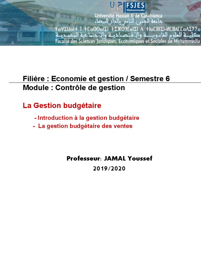 Cours - Gestion Budgetaire Jamal Youssef | PDF | Budget | Logarithme