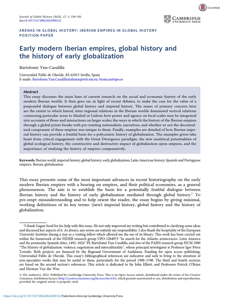 Early Modern Iberian Empires, Global History and PDF Empire World