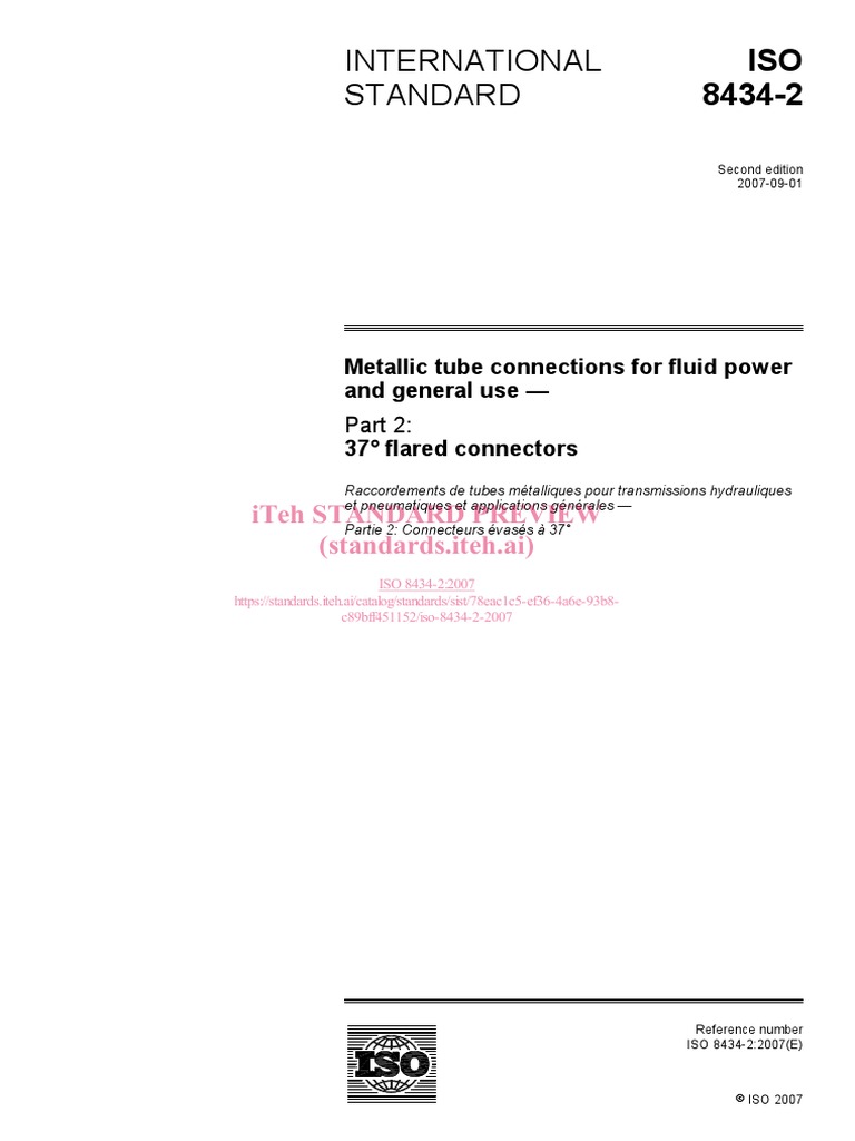 Iso 8434 2 2007 | PDF
