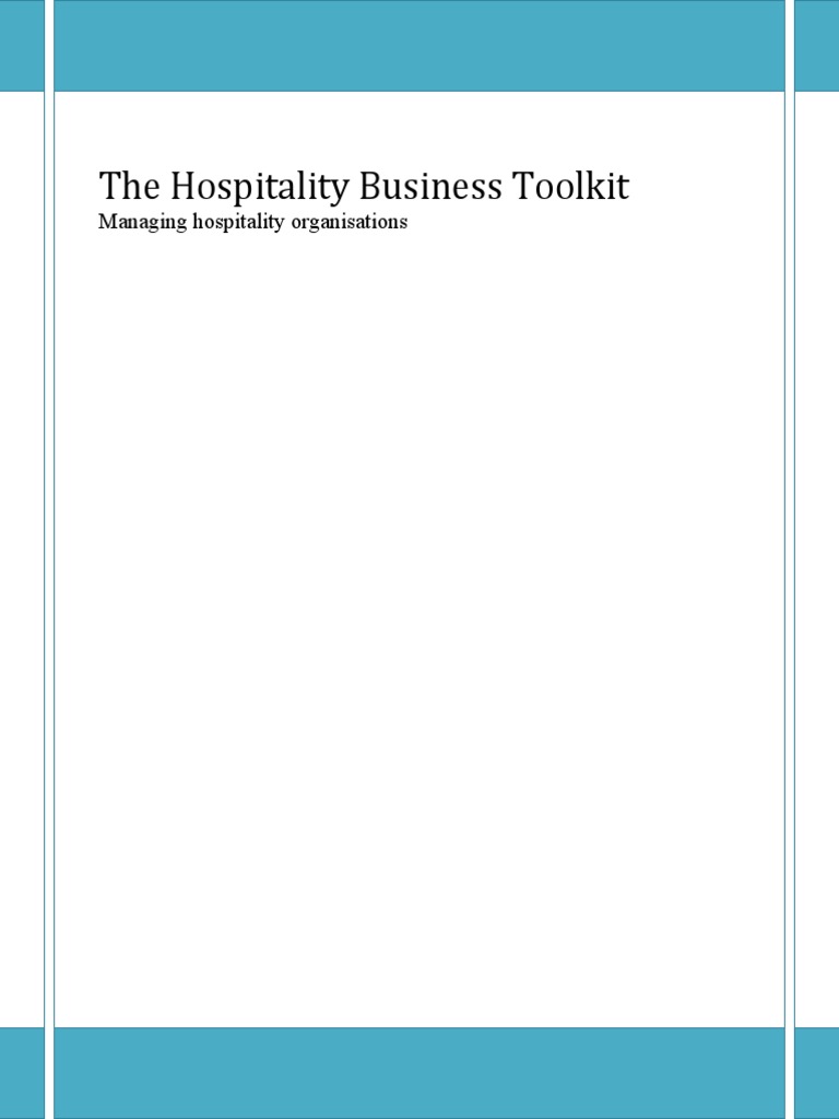 Hospitality Management Toolkit Guide | PDF | Debits And Credits | Economies