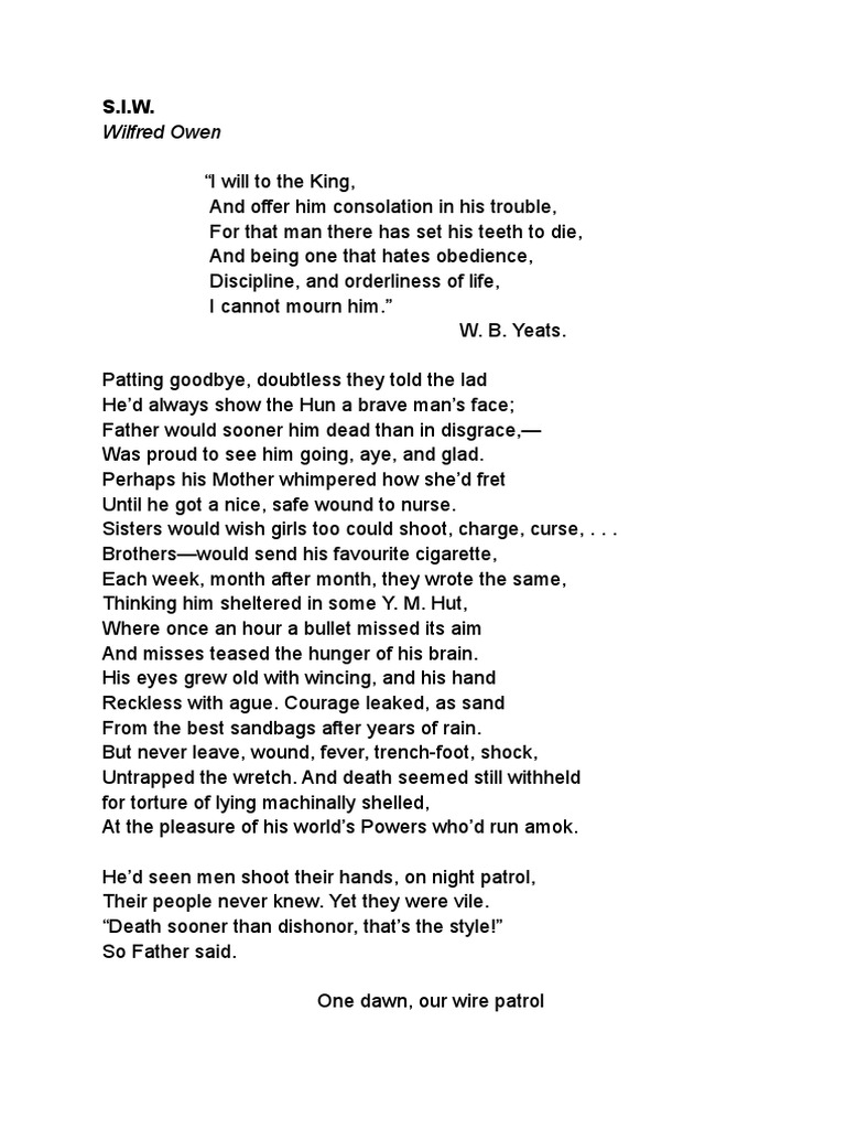 SIW Wilfred Owen PDF