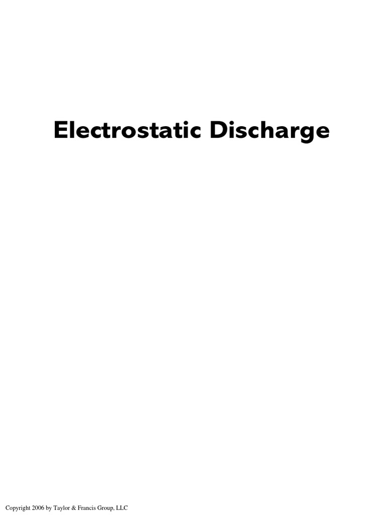 CRC Electrostatic Discharge PDF Electric Arc Electrical Breakdown