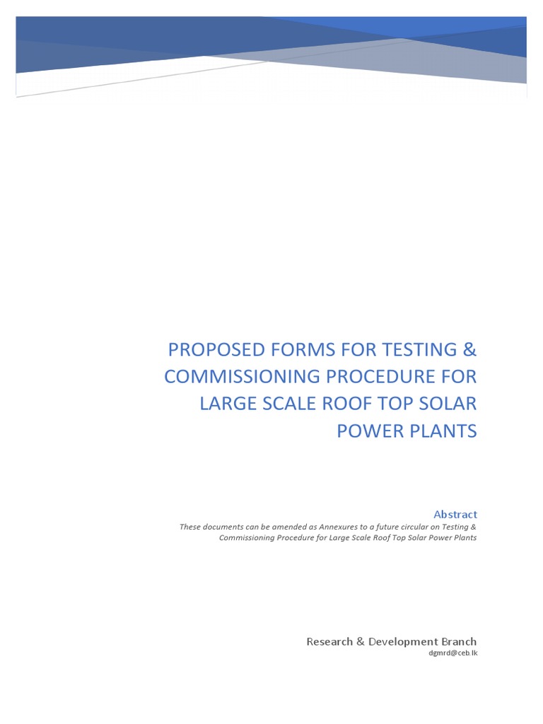 HT Metered Solar PV Commissioning Procedure | PDF