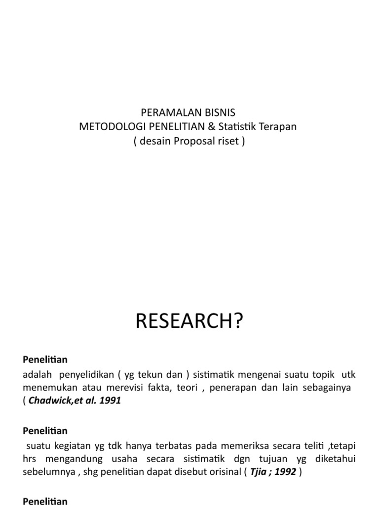 Metodologi Penelitian Statistik Terapan Pdf