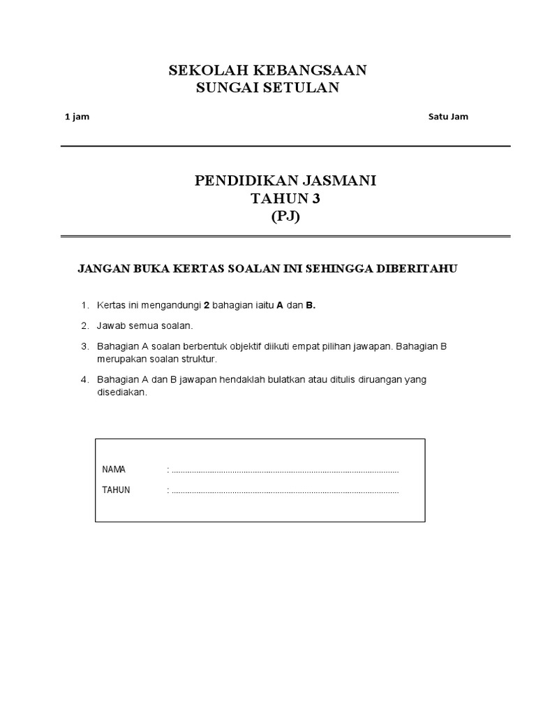 Kertas Ujian PJ3 2023 SKSS PDF