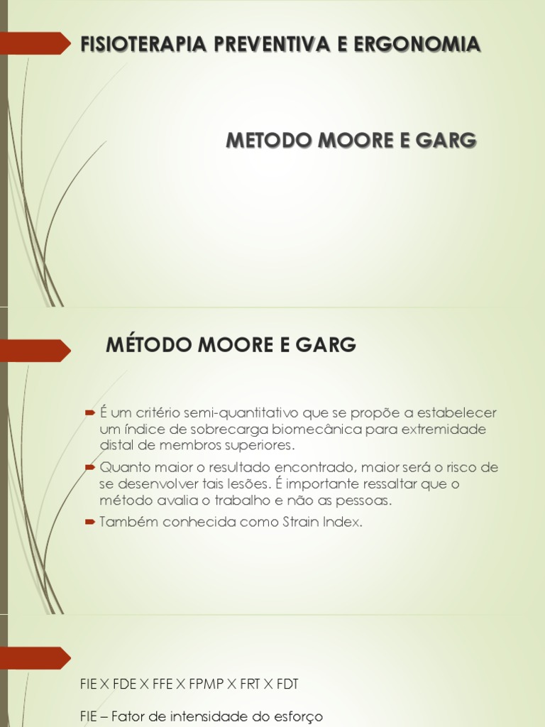 Método Moore e Garg na Ergonomia | PDF