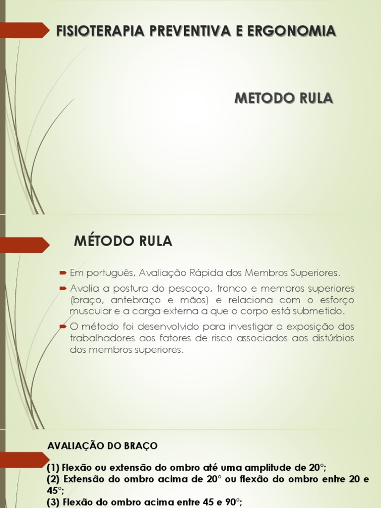 Metodo Rula | Download grátis PDF | Cotovelo