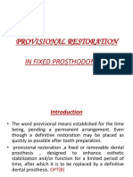 Provisional Restoration: in Fixed Prosthodontics