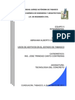 Aditivos para concreto Tabasco