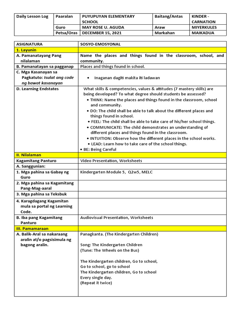 Lesson Plan | PDF | Behavior Modification | Youth