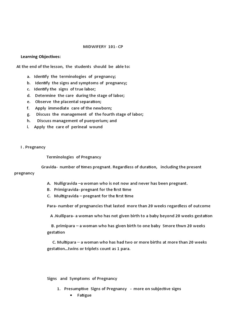 Midwifery 101 Pdf Childbirth Pregnancy