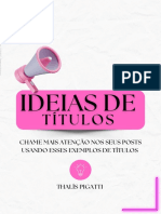 E-Book Ideias de Títulos