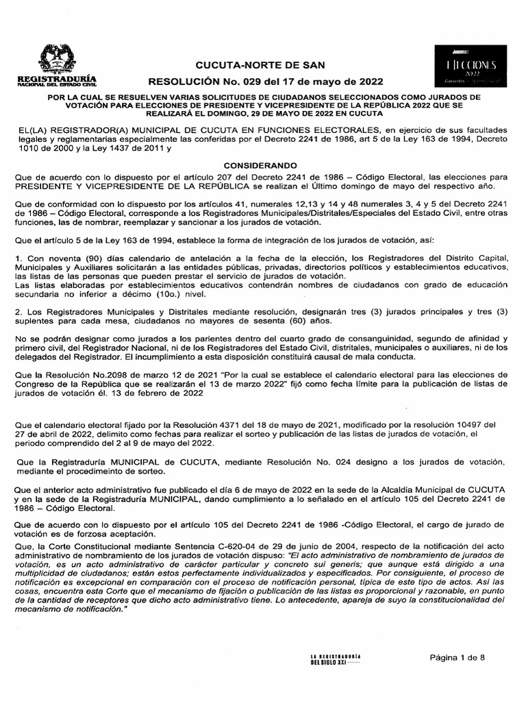 Resolucion 029 Exo Pre | PDF