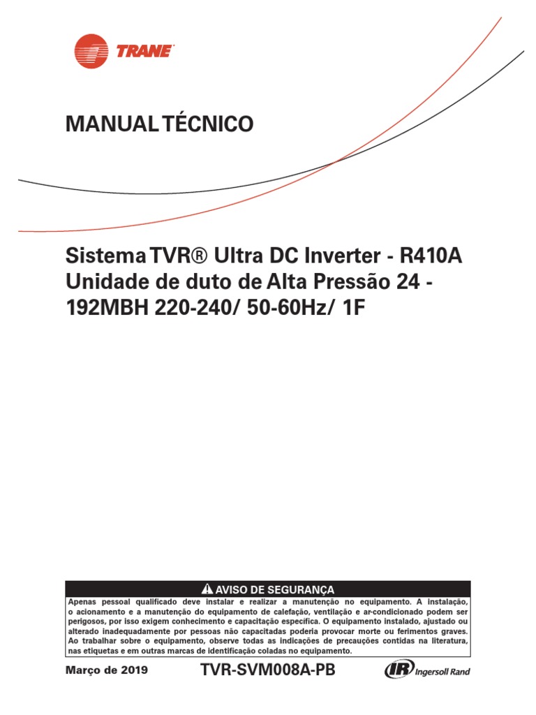 Manual Duto Trane | Download grátis PDF | Pressão | Temperatura