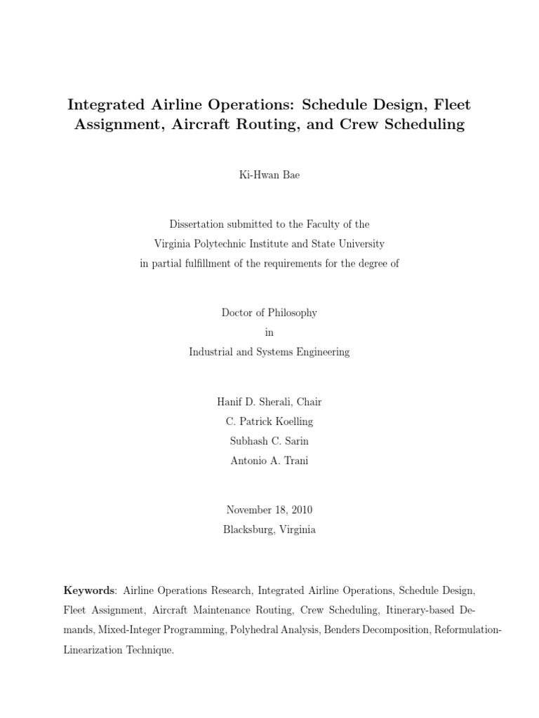 Aircraft Routing, and Crew Scheduling | PDF | Airline Hub | Airlines