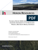 Technical Report (Ni43-101) Preliminary Economic Assessment of The Woodlawn Project