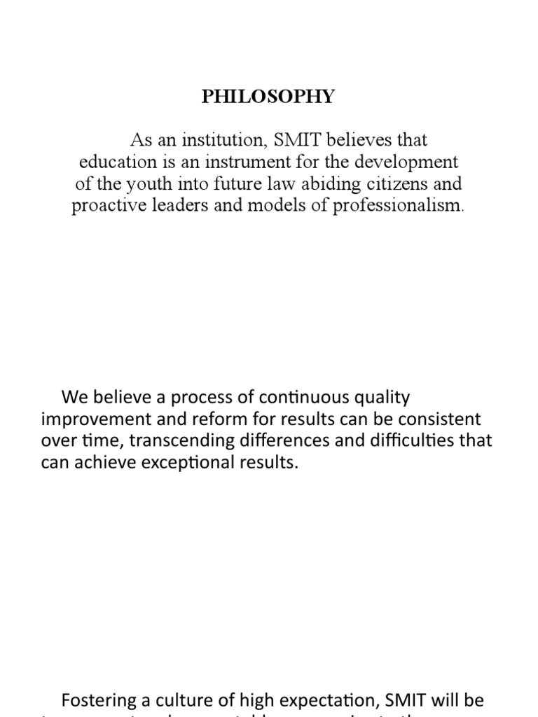 Philosophy Vision Mission And Goals Pdf