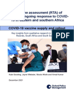 UNICEF's Support for COVID-19 Vaccine Supply and Rollout in Eastern and Southern Africa