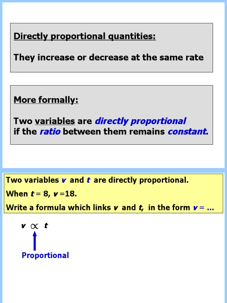 Direct Proportion | PDF | Variable (Mathematics) | Mass