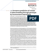 Performance Prediction of Crosses in Plant Breeding Through Genotype by Environment Interactions