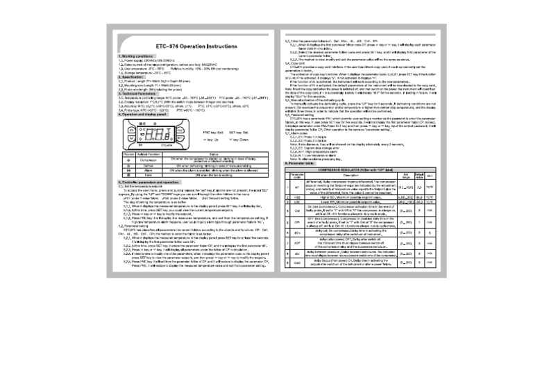 Elitech ETC-974 Operating Manual | PDF