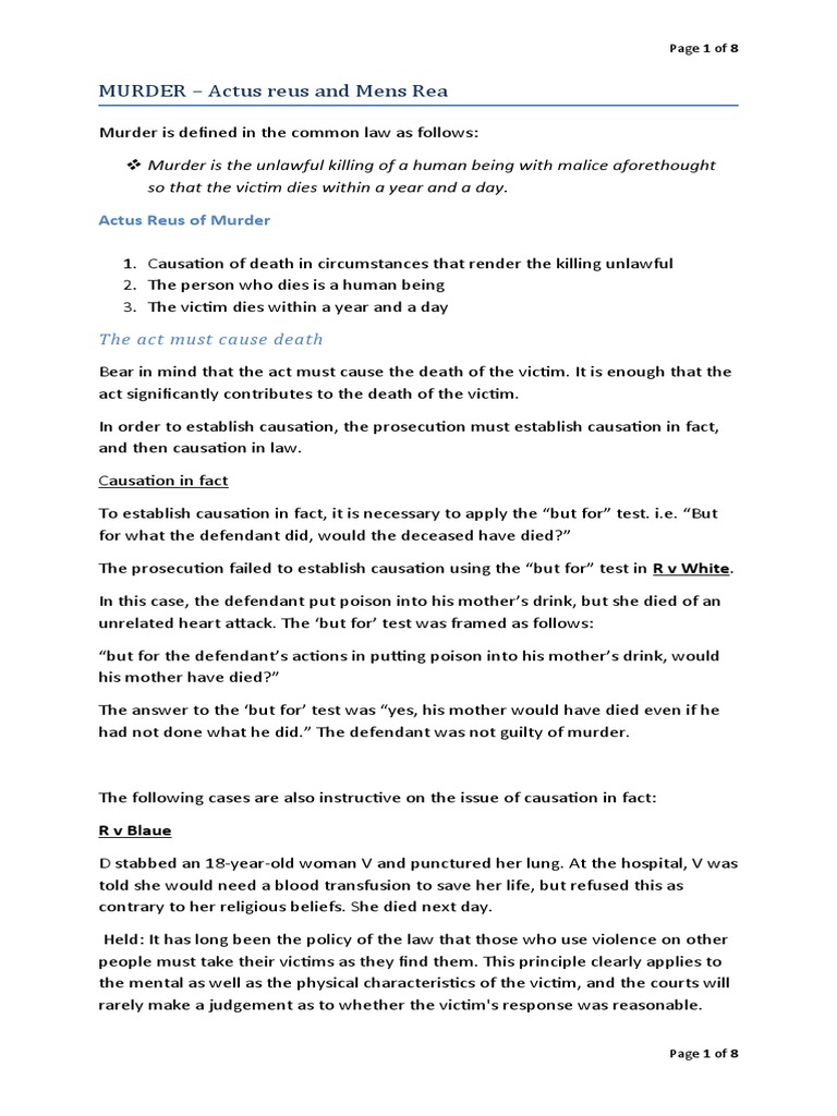 What Is The Mens Rea Of Battery