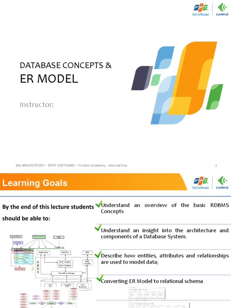 Lecture 1 - DB Concepts and ER Model | PDF | Relational Database ...