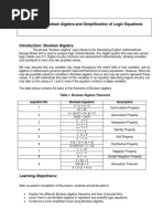 Lab. Activity 6 Boolean Algebra and Simplification of Logic Equations