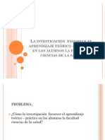 La Investigación Favorece El Aprendizaje Teórico - Práctico