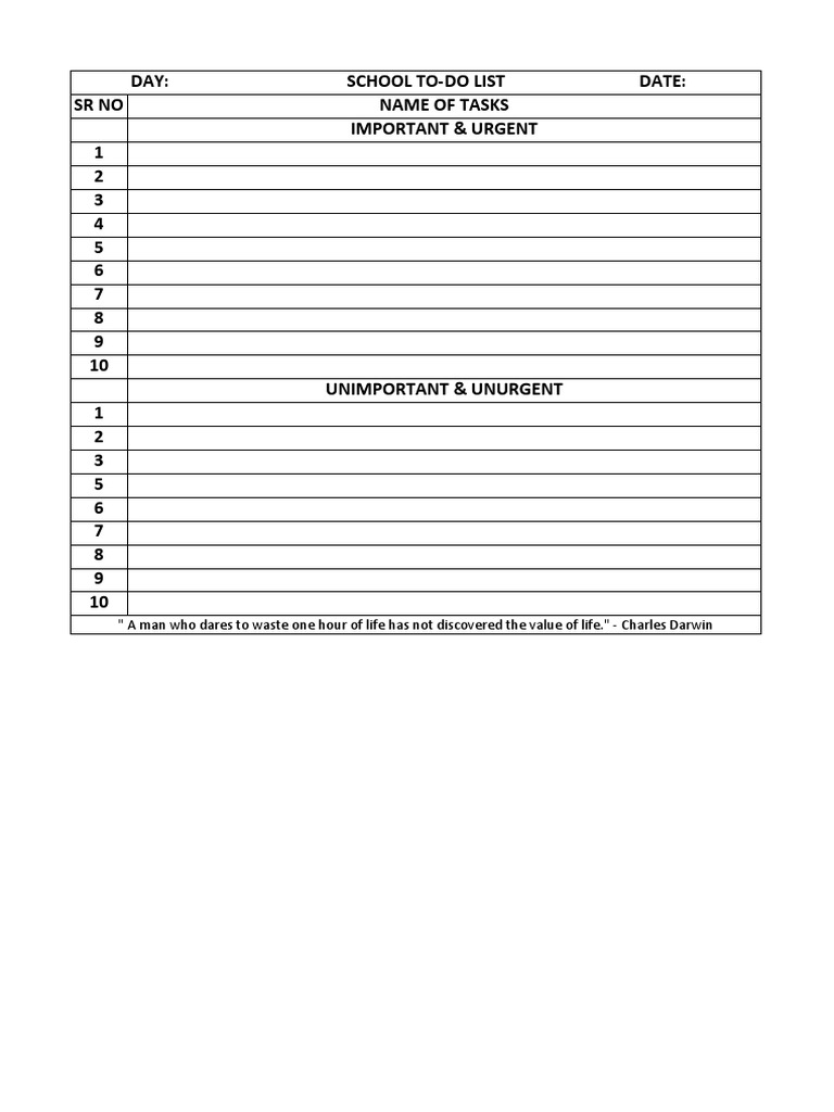 School To-Do List | PDF