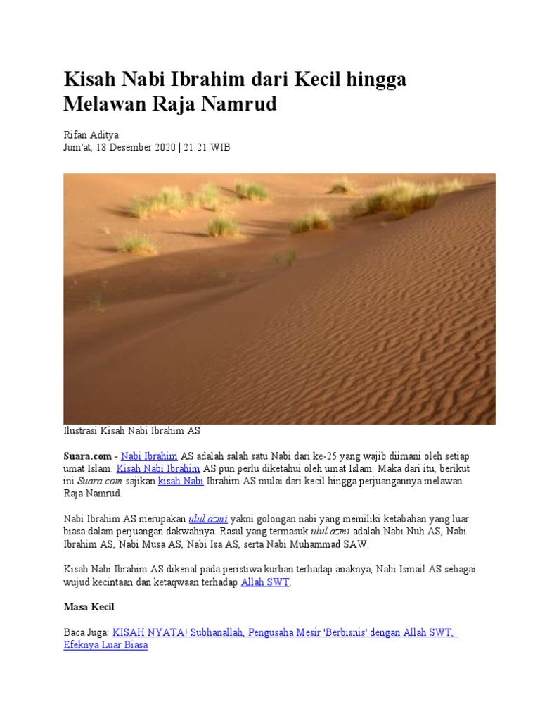 Kisah Nabi Ibrahim Melawan Raja Namrud | PDF