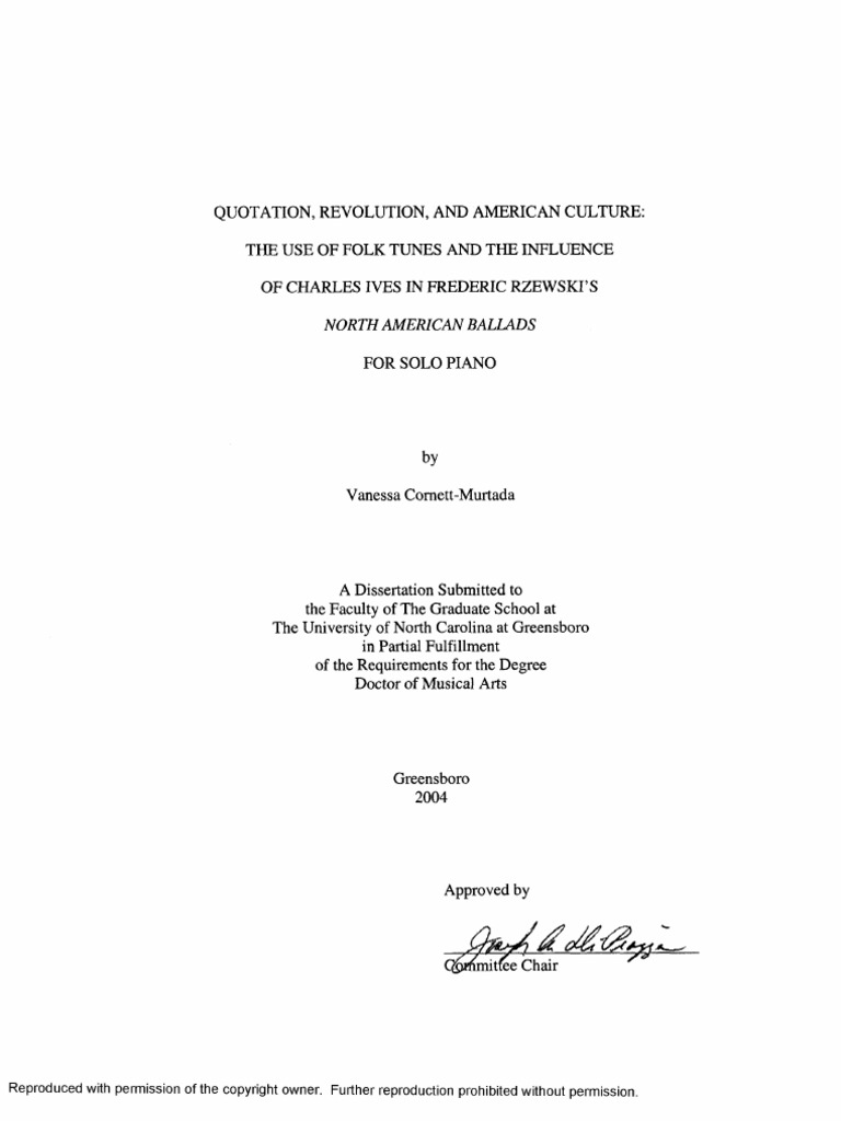 Cornett: Quotation in The Works of Frederic Rzewski | PDF | Variation ...