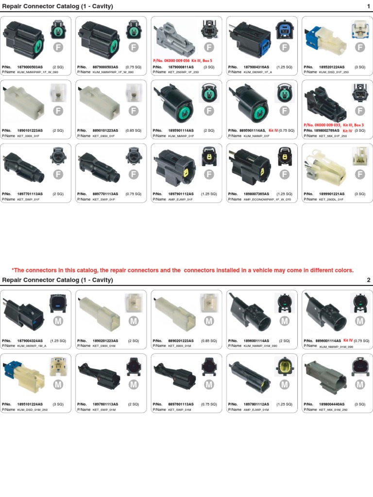 Repair Connector Types Catalog | PDF