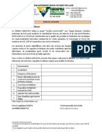 FICHE DE COTATION Emission Radiodiffusées Post-Récolte