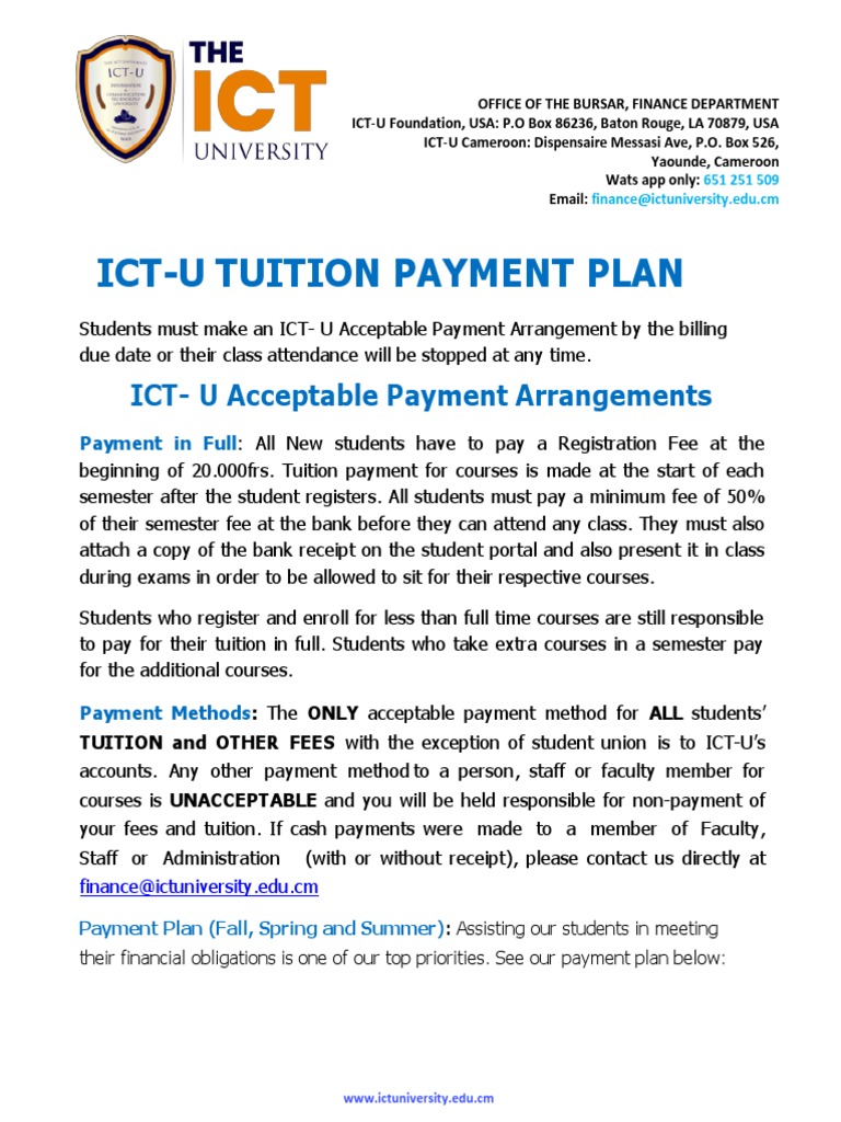 English Tuition Payment Plan Masters PDF Payments Academic Term