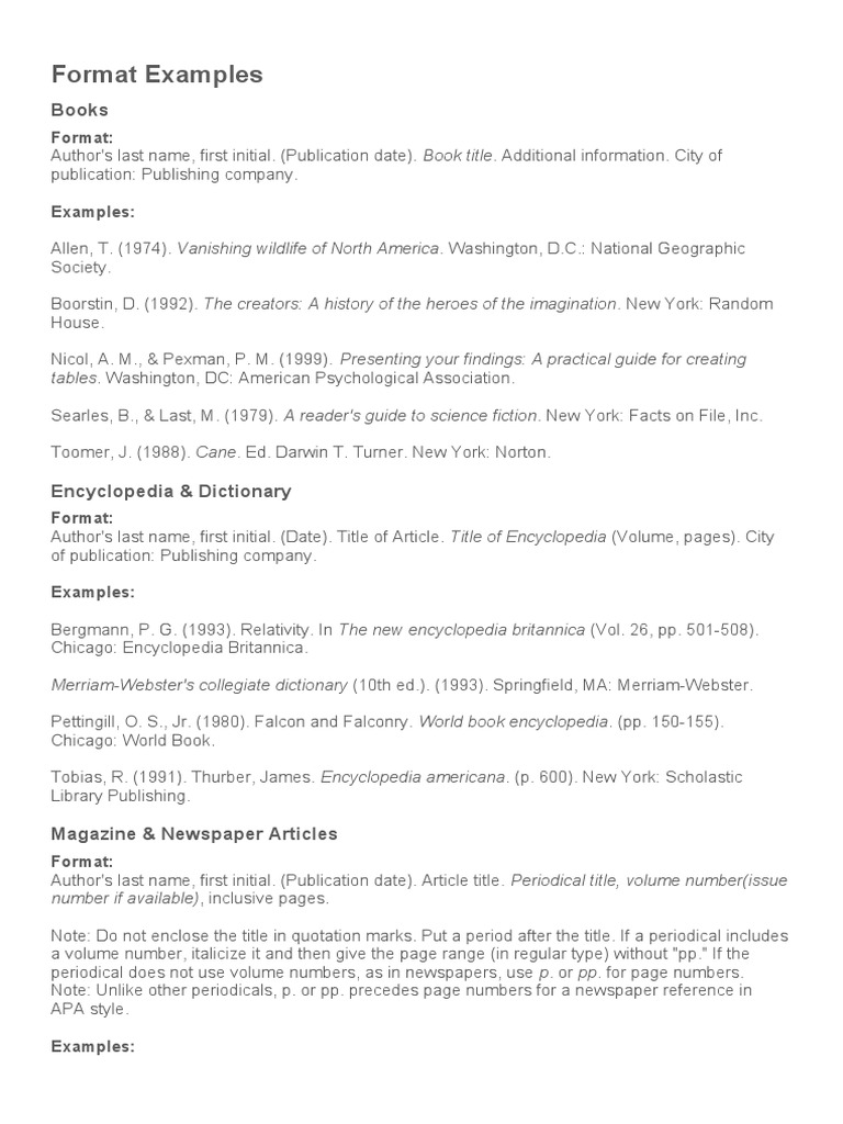 Apa Citation PDF Apa Style Encyclopedias
