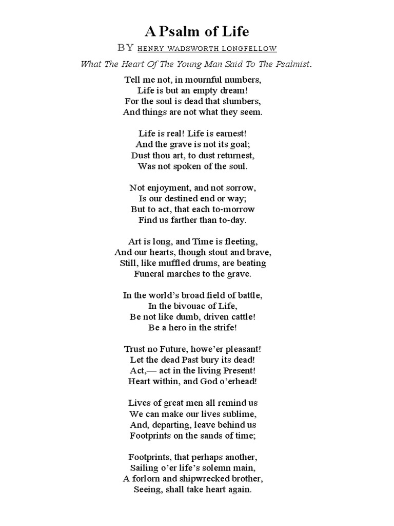 A psalm of life pdf