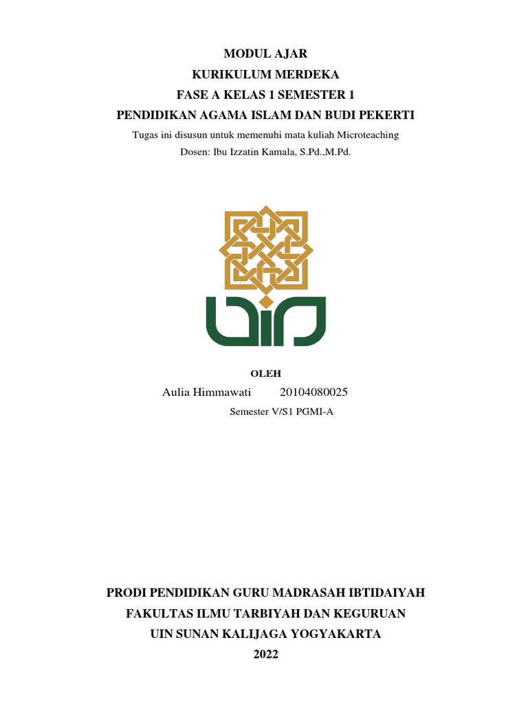 Modul Ajar Rukun Islam Kelas 1 SD | PDF