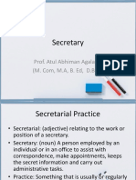 Secretary Lecture