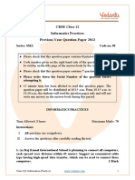 Cbse Class 12 Informatics Practices Question Paper 2012