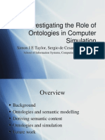 Investigating The Role of Ontologies in Computer Simulation