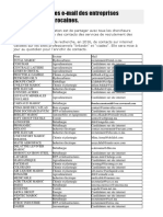 Pdfcoffee.com Liste Des Adresses e Enregistre Automatiquementdocx PDF Free