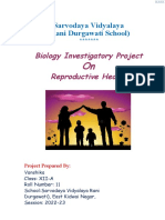 Biology Investigatory Project Reproductive Health: Sarvodaya Vidyalaya (Rani Durgawati School)
