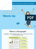 Paragraph Writing Warm Up