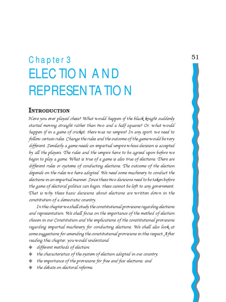 Chap 3 Election and Representation | PDF | Elections | Electoral District