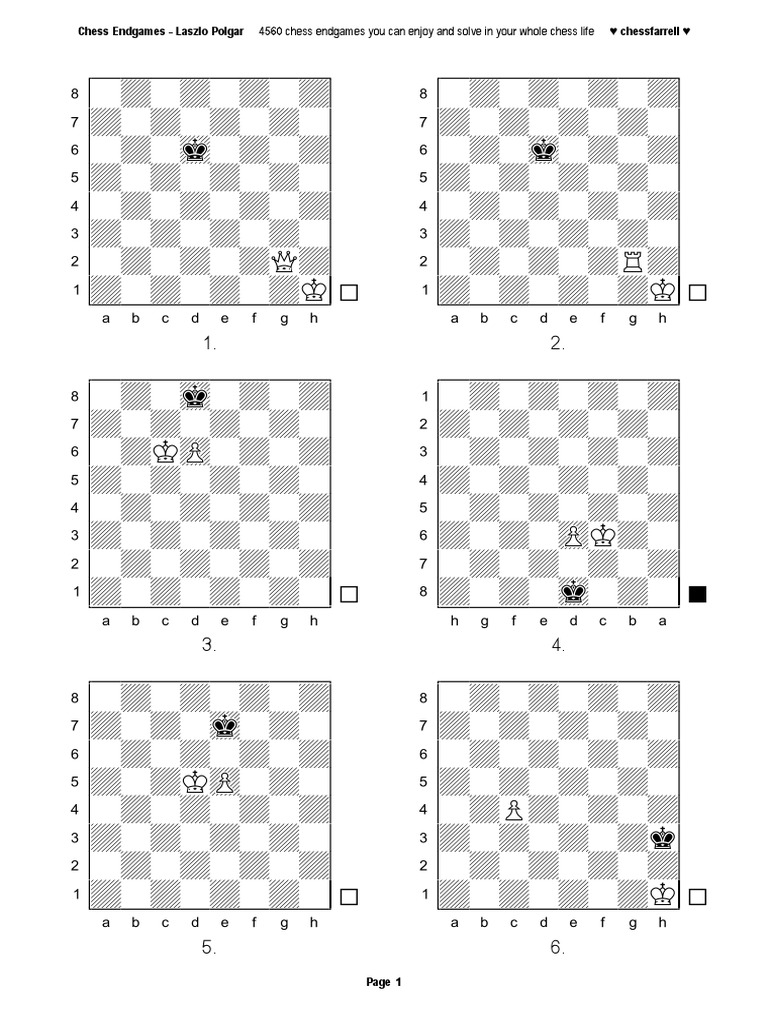 4560 Chess Endgames (1999) PUZZLES To SOLVE Laszlo Polgar PDF