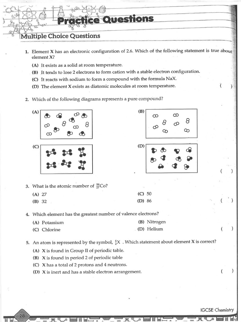 G1B Periodic Table Atomic Structure Revision Worksheet | PDF