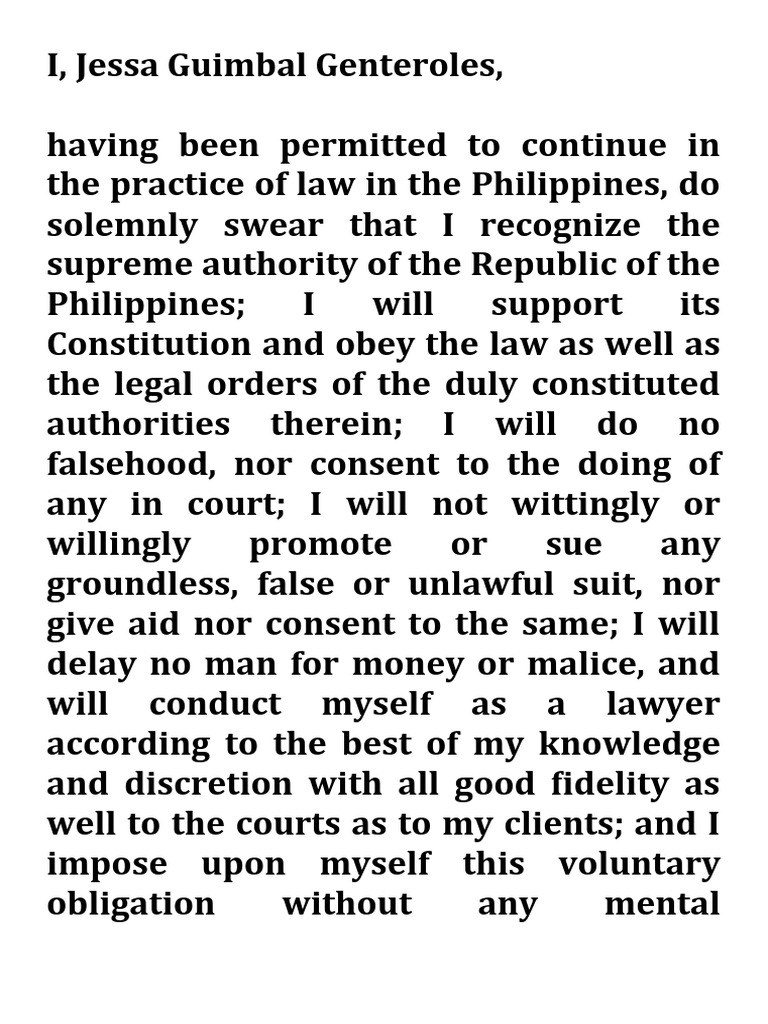 Lawyer's Oath PDF