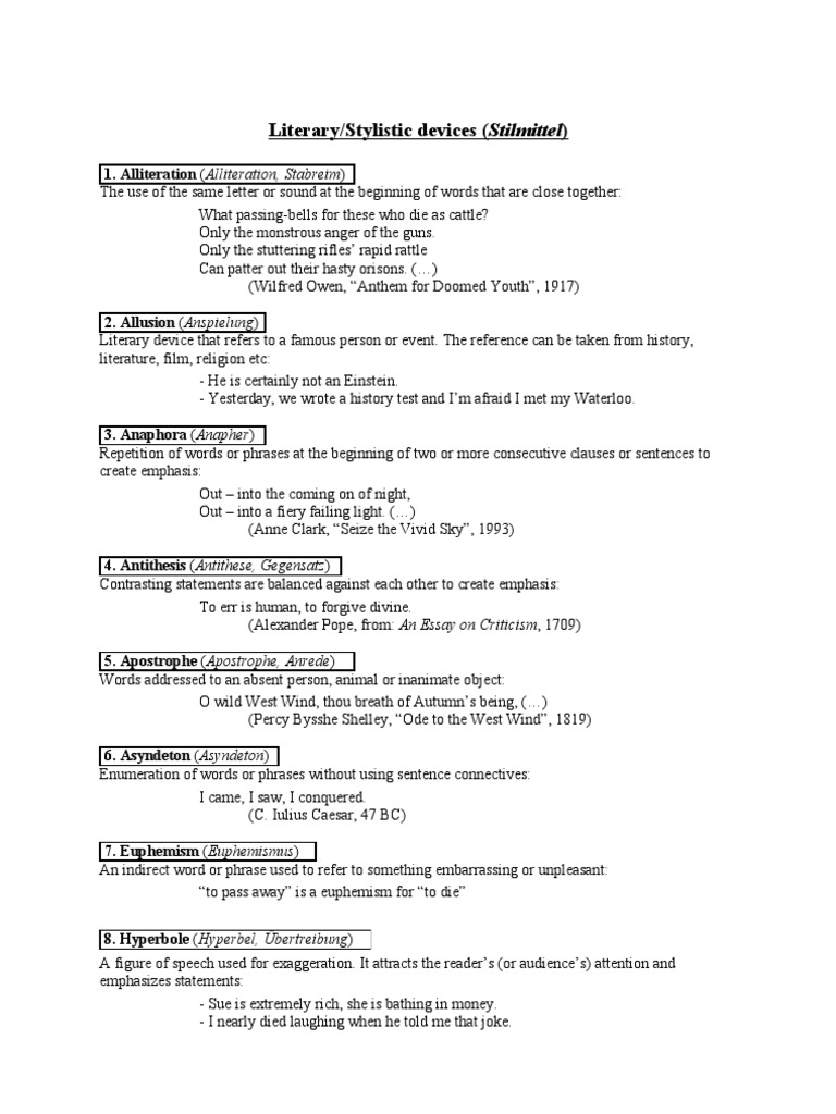 Literary Devices | Download Free PDF | Irony | Rhetorical Techniques